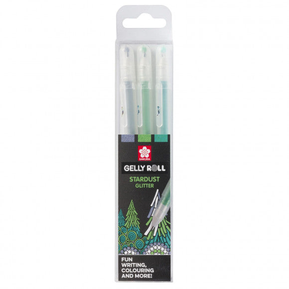 Sakura • stylo gel gelly roll forêt de paillettes stardust 3 pièces