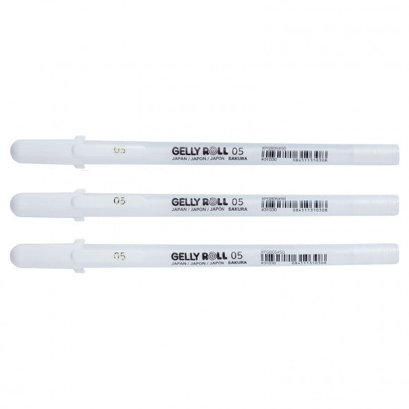 Sakura • stylo gel gelly roll 05 blanc 3 pièces