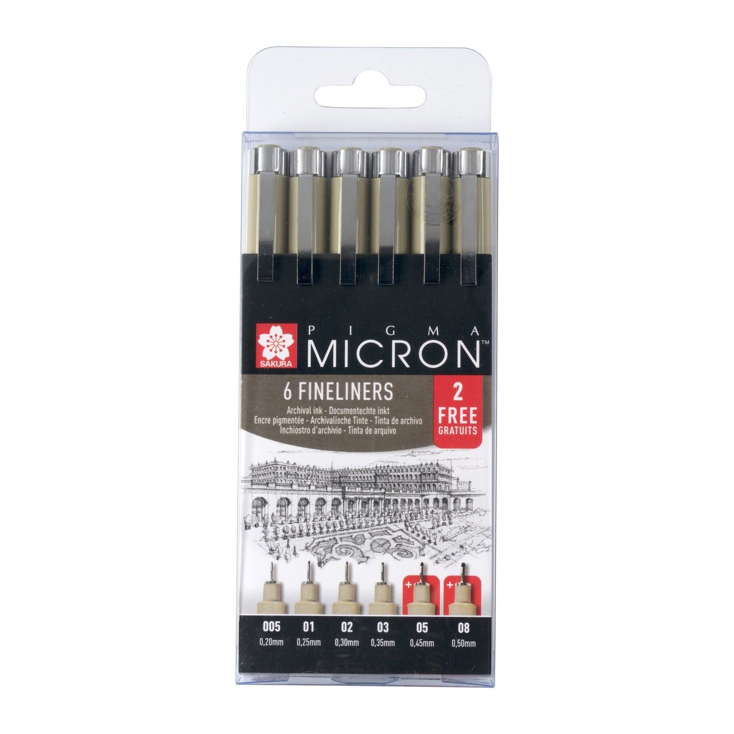 Sakura • ensemble promotionnel de feutre fin pigma micron 4+2 gratuit