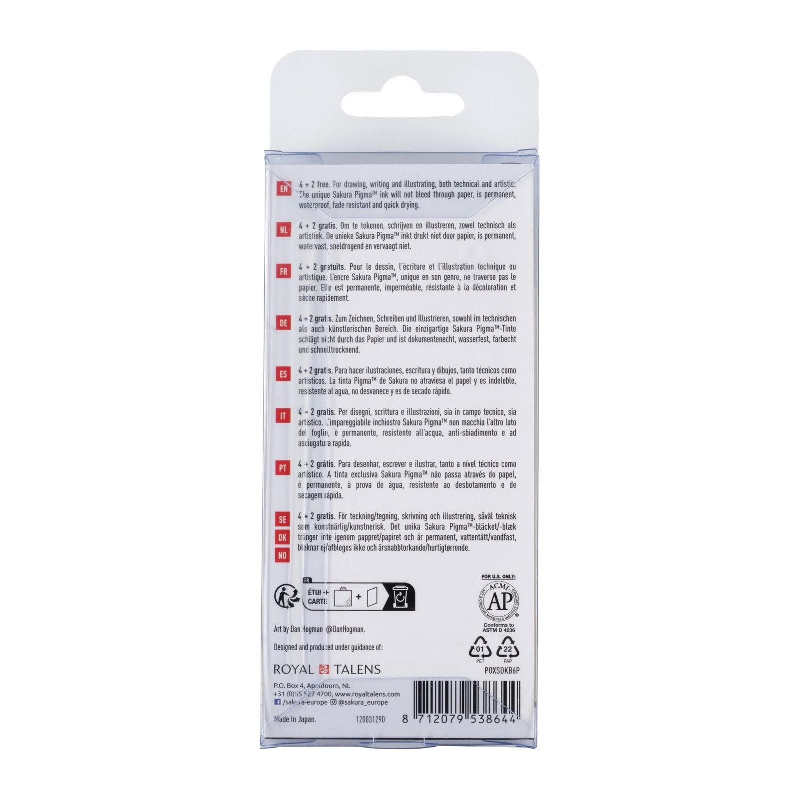 Sakura • ensemble promotionnel de feutre fin pigma micron 4+2 gratuit