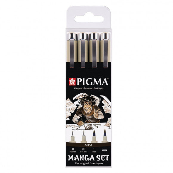Sakura • set manga pigma micron sépia 4 pièces