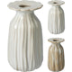 Vase déco maison crème 14cm nervuré