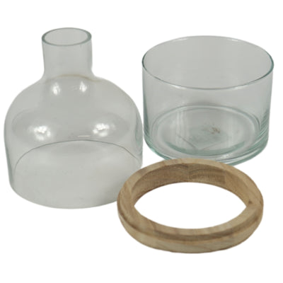 Vase verre transparent 22 cm 3 parties | 9 pièces