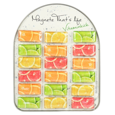 Aimant fruit vitamin kick 5,8 cm 4 assortis | 36 pièces