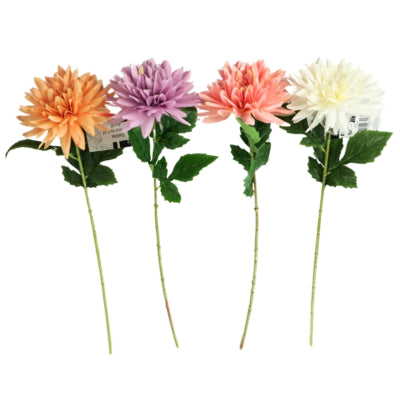 Fleur artificielle dahlia 69 cm 4 assortis | 24 pièces