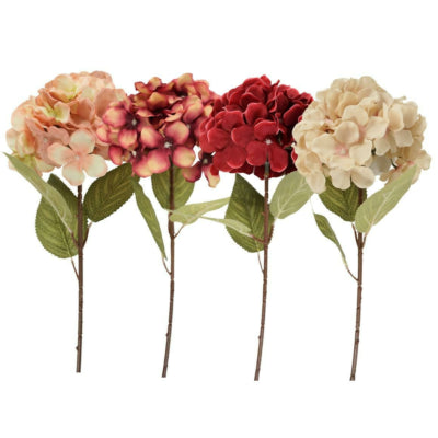 Hortensia fleur artificielle 54 cm 4 assortis | 24 pièces