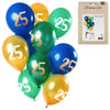 Folat ballons doré émeraude numéro 25 ans 30 cm lot de 12 | 24 pièces