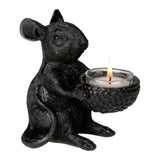 Photophore souris noir 12,5 cm | 6 pièces