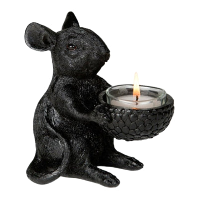Photophore souris noir 12,5 cm | 6 pièces