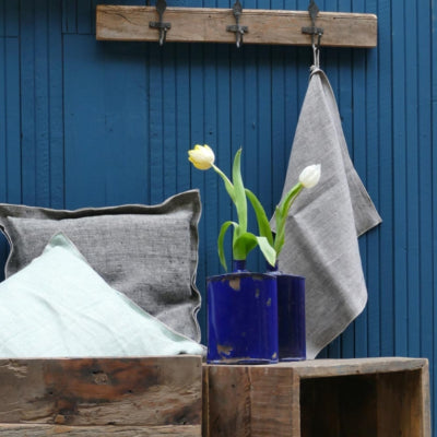 Vase cantine jady métal bleu 20 cm | 8 pièces