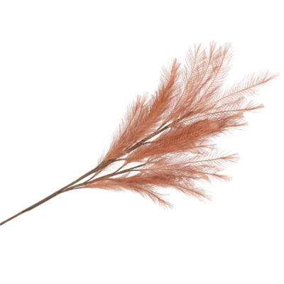 Daan branche artificielle en bois courbé plumes soie cognac 100 cm | 12 pièces