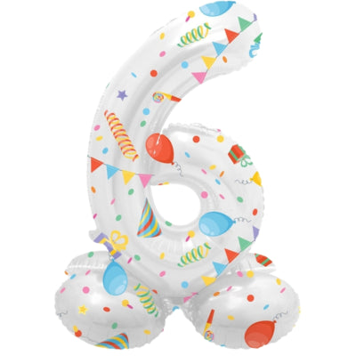 Folat ballon en aluminium debout 6 fête joyeuse 41 cm | 20 pièces