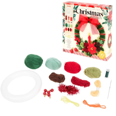 Avec kit crochet couronne de Noël diy 30 cm | 12 pièces