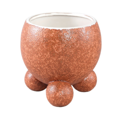 Ptmd pot de fleur malinda l orange 17 cm | 6 pièces