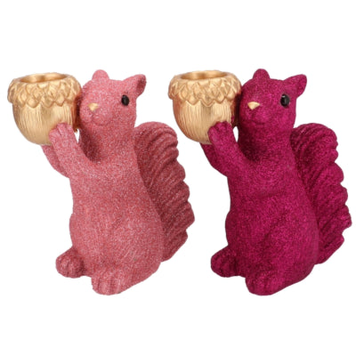 Daan bol en bois courbé Jingle écureuil debout rose 16 cm 2 assortis | 6 pièces