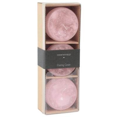Countryfield bougie flottante bollie rose 7 cm lot de 3 | 12 pièces