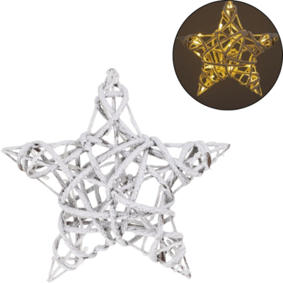 Étoile de Noël LED sur batterie neige 40 cm | 12 pièces