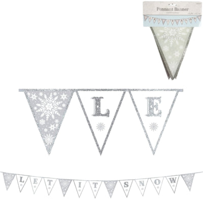 Ligne de drapeau laissez-le neiger textile 3 m | 12 pièces
