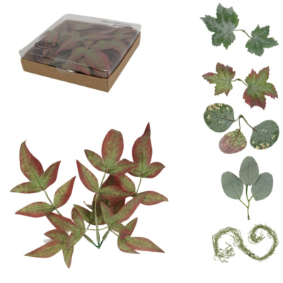 Décoration accents maison feuilles tillandsia 12 cm 6 assortis | 24 pièces