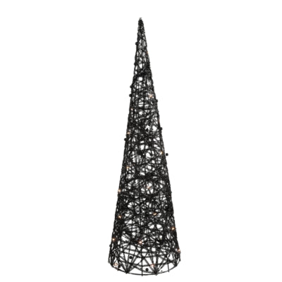 Countryfield Cône de Noël Lille LED sur batterie noir 60 cm | 6 pièces