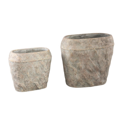 Pot de fleur Ptmd lourdes crème 30 cm | 2 pièces