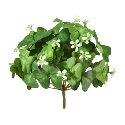 Fleur artificielle buisson d'oxalis blanc 20 cm | 12 pièces