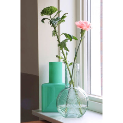 Vase judy carré turquoise mat 22,5 cm | 12 pièces