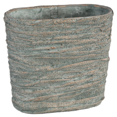 Ptmd pot de fleur yutto gris ovale l 40 cm | 2 pièces