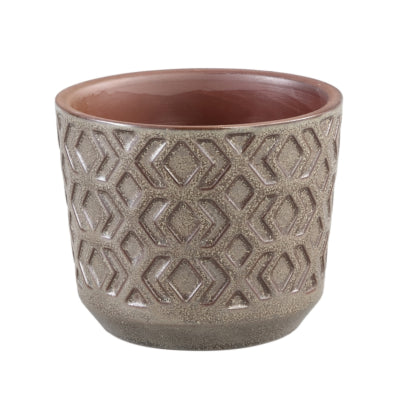Pot de fleur Ptmd pella s marron 10 cm | 12 pièces