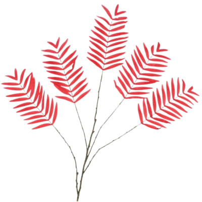 Daan benthout feuille artificielle palme rouge 125 cm | 6 pièces