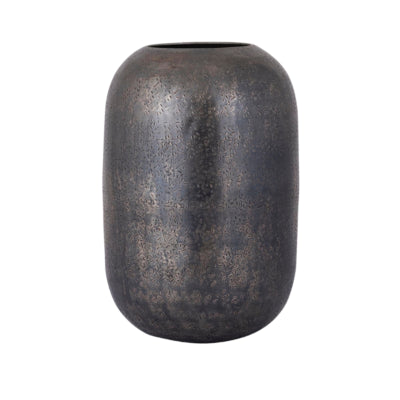 Ptmd vase yourne s gris aluminium 25 cm | 12 pièces