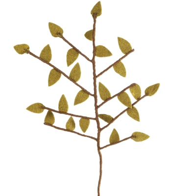 Branche artificielle feutre vert 57 cm | 12 pièces