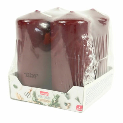 Bougies pilier Gala Profissimo rouge bordeaux 4,8 x 11 cm 4 pièces | 7 pièces