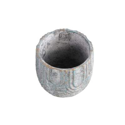 Ptmd pot de fleur rexin rond gris s 12 cm | 12 pièces