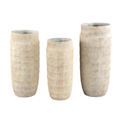 Ptmd pot de fleur sary haut l crème 55 cm | 2 pièces