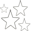 Pendentif étoiles Noël noir 30 cm lot de 4 | 10 pièces