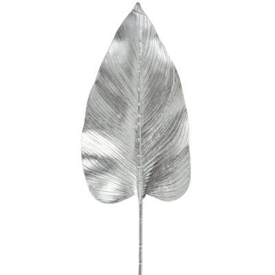 Hbx branche artificielle strelitzia couleur argent 100 cm | 20 pièces