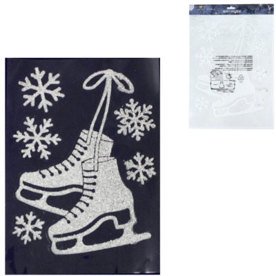 Autocollant de fenêtre patinage sur glace 40 cm | 24 pièces