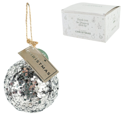 Ngk Boule de Noël réfléchissante couleur argent 8 cm 4 pièces | 8 pièces