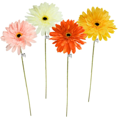 Fleur artificielle gerbera 76 cm 4 assortis | 48 pièces