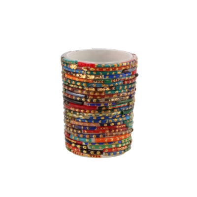 Photophore Daan en bois courbé perles 8 cm | 12 pièces