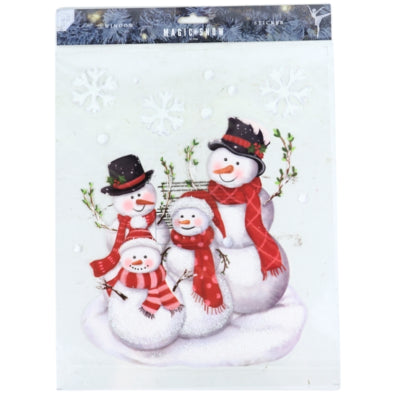 Autocollant de fenêtre bonhommes de neige 34,5 cm | 48 pièces