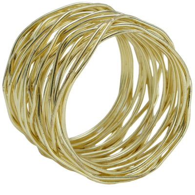 Ptmd rond de serviette Christmas Pal doré 5 cm | 24 pièces