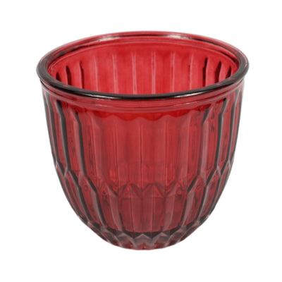Photophore Joey verre rouge 13 cm | 12 pièces