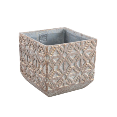 Ptmd pot de fleur jenah marron m 19 cm | 6 pièces