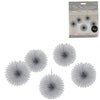 Amscan éventails décoratifs couleur argent 15 cm lot de 5 | 24 pièces