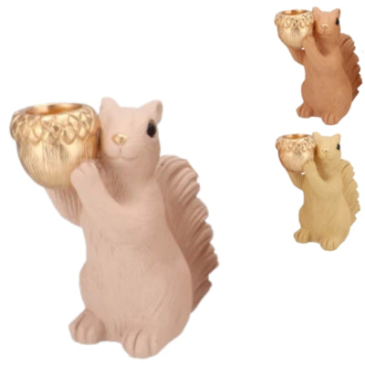 Daan bol en bois courbé Jingle écureuil debout rose sable 16 cm 3 assortis | 6 pièces