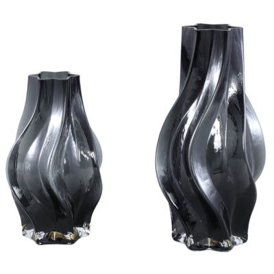 Ptmd vase florence noir 24 cm | 4 pièces