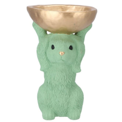 Bol en bois courbé Daan lapin vert 28 cm | 4 pièces