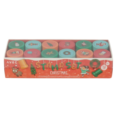 Timbre Noël 4 assortis lot de 12 | 48 pièces